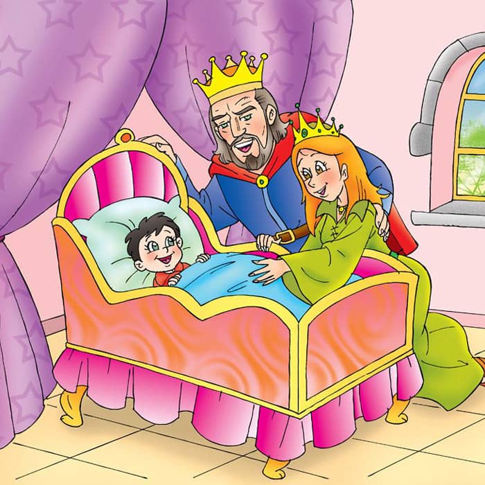 Dornröschen König und Königin mit Baby