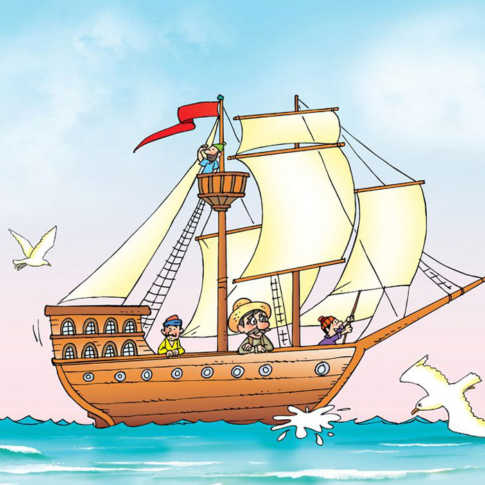 Fischer auf Schiff
