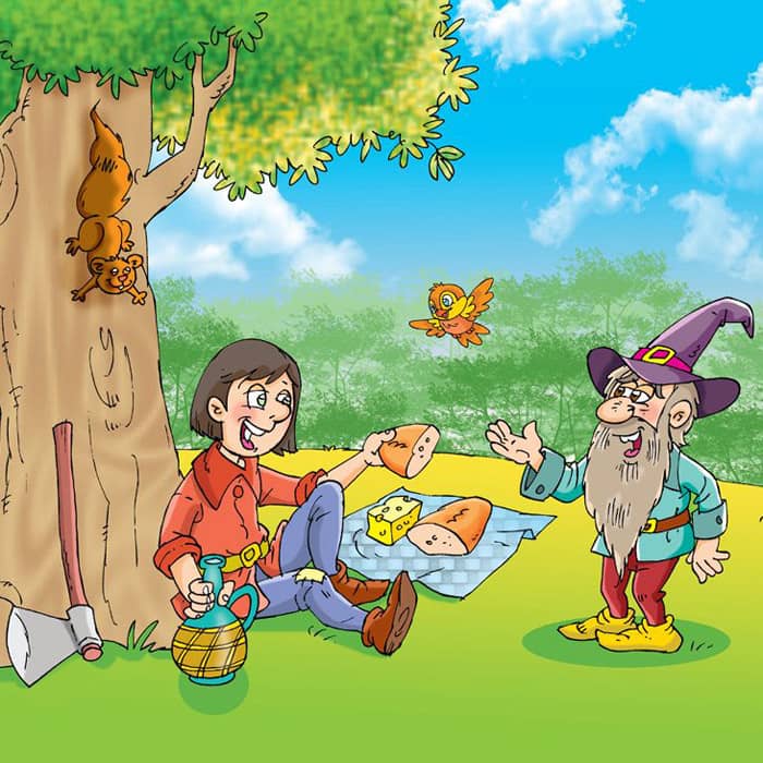 Holzfäller und Zauberer Zwerg